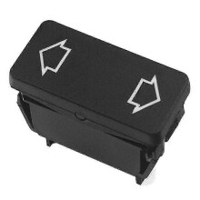 Elektrische raambedieningsschakelaar compatibel met Peugeot 205 309 405 505, 5 pinnen, zwart kunststof.