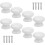 White Cabinet Knobs 33mm Wooden Drawer Handles Pulls 8 Pieces 1
