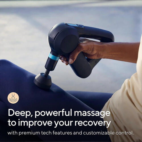 Handheld Deep Tissue Massage Gun, 5th Generation Bluetooth Enabled Percussion Massager, 5 Attachments, Triangle Handle, OLED Screen 2
