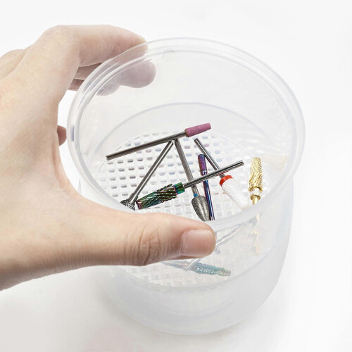 Nail Tool Sterilizer Box, Durable Compact Storage for Manicure Drill Bits, Salon and Home Use 1