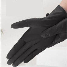 Black Nitrile Gloves Box of 100, Latex Free, Textured Fingertips for Grip, Tear Resistant