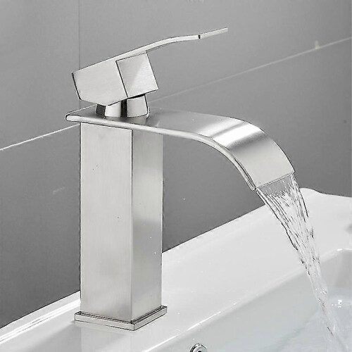 Waterfall Bathroom Faucet Single Handle Chrome Brass Ceramic Valve