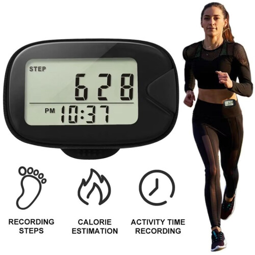 Walking Pedometer Clip  Step Counter LCD Display Accurate Step Tracker Electronic Pedometer for Walking Running Sports 1
