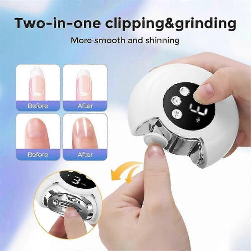 Electric Nail Clipper Trimmer 360 Rotating 3 Speed with Light Storage Box 1