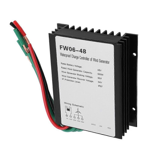 Wind Turbine Charge Controller, 48V 600W, IP67 Waterproof, LED Display, Aluminum Alloy Automatic Battery Charging Controller 2