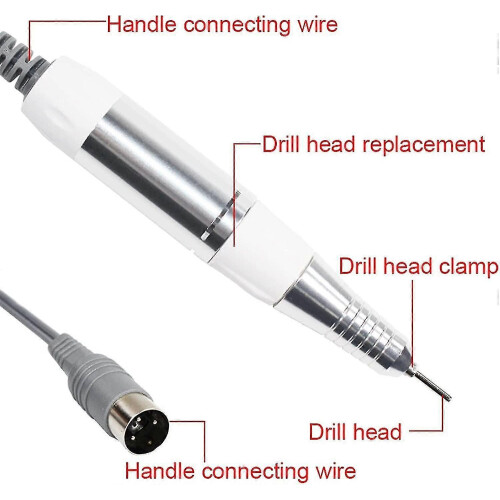 Professional Nail Drill Handpiece, Quiet Smooth Operation, Ergonomic Grip, Portable Design 1