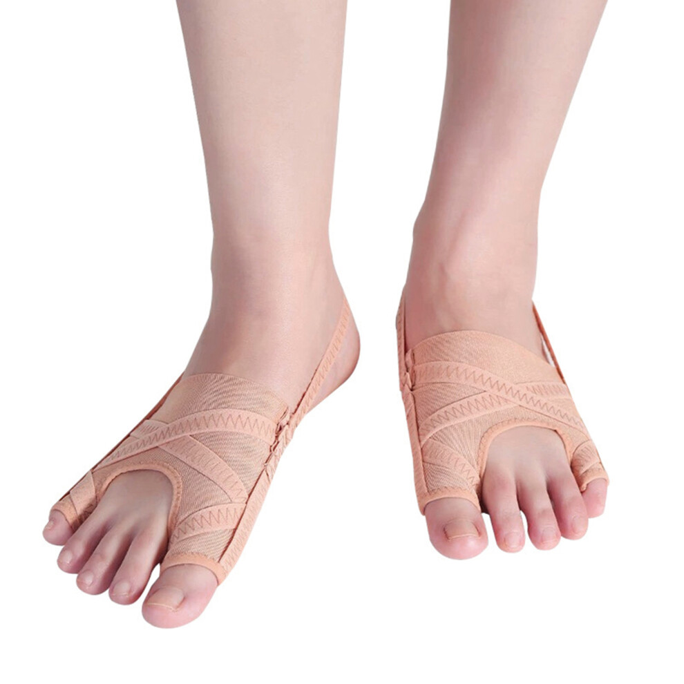 Roc-Electron (Skin Tone-Two Finger Style) Bunion Corrector - Day & Night Use, Adjustable