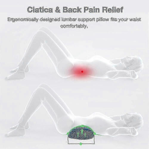 Lumbar Support Pillow with Memory Foam for Back Pain Relief and Posture Correction 2