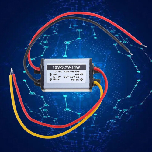 DC to DC Converter, 12V Input to 3.7V Output, 3A Max 10W, 96% Efficiency, Waterproof Power Module 1
