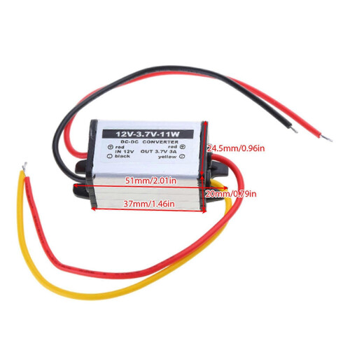 DC to DC Converter, 12V Input to 3.7V Output, 3A Max 10W, 96% Efficiency, Waterproof Power Module 2