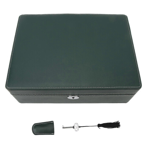 8 Slot Watch Box for Automatic Mechanical Watches Green Microfiber Leather Display Case 2