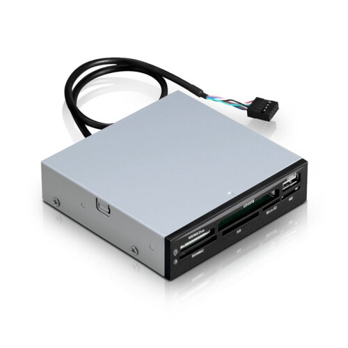 Painel Frontal de 3,5 Polegadas com Leitor de Cartão USB 2.0 de 9 Pinos, Slot para Cartão TF Flash,  , Micro-, MMC, MS, CF e XD.