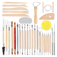 32PCS Clay Tools with Wire Sculpting Tools Pottery Modeling Ceramics Polymer Tools Set for Air Dry Clay Carving Molding