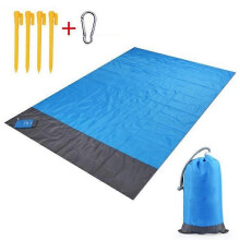 (210*200cm, Blue) Lightweight Sand Free Beach Mat Waterproof Foldable Mat for Camping Outdoor Activity