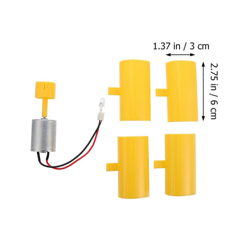 Micro Vertical Wind Turbines, Small Motor Blades Generator for DIY Teaching Experiment, 7cm Yellow ABS 1