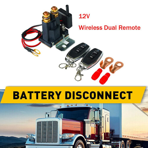 Wireless Remote Control 12V 200A Car Battery Disconnect Isolation Switch, Copper Material, 2 Remotes Included 2