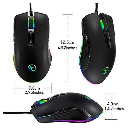 USB C Gaming Mouse with RGB Backlight, Ergonomic Wired Optical Mouse, Compatible with Type C Devices 2