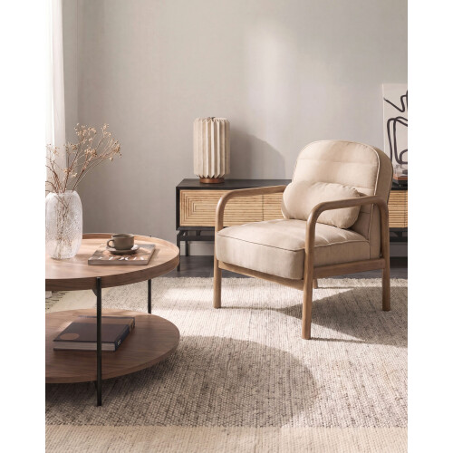 Beliani Armchair AGGER Fabric Beige 1