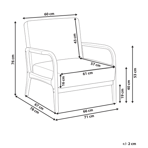 Beliani Armchair SENNELS Boucle Beige 2