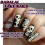 Black Gothic Press On Nails Medium Square Skull Design 24pcs with Glue ABS 5