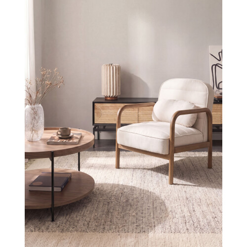 Beliani Armchair AGGER Fabric Light Beige 1
