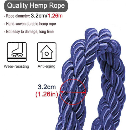 5 Feet White Woven Queue Management Rope with Hooks for VIP Crowd Control, Events 1
