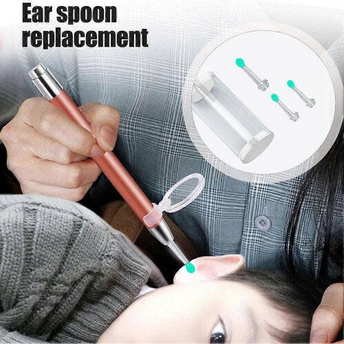 Ear Spoon Replacement Heads, PC Material, Transparent, Durable Replacement for Earwax Cleaner Handle 1