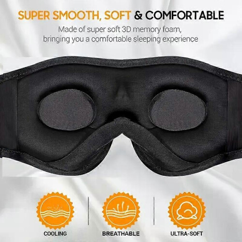Bluetooth Sleep Mask with Headphones, 3D Side Sleeper Design, USB Rechargeable 1