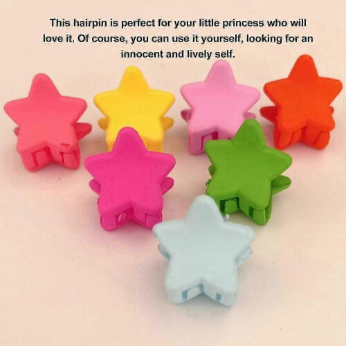Mini Hair Claw Clips, Small Star Design, Colorful Plastic, 50pcs 2