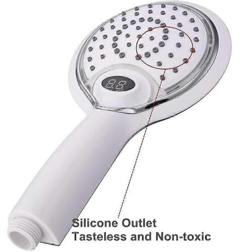 LED Hand Shower Head, 3 Colors Temperature Indicator, Water Powered LED Digital Display, ABS TPR Construction 1