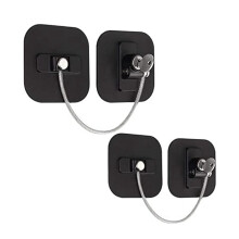 2 PCS Fridge Door Locks with Keys, Freezer Cabinet Locks Childproof Refrigerator Locks Safety Locks, No Drilling (Black)