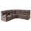 Beliani Manual Recliner Corner Sofa ROKKE Fabric Brown Left Hand 4