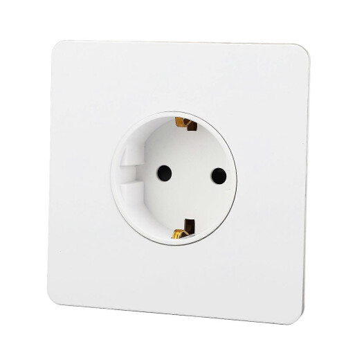 Wall Socket Stainless Steel Panel PC Base White 16A Modern Wall Plug for Home Hotel 2
