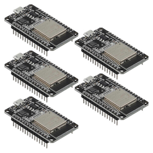 ESP32 WROOM-32 Development Board, USB CP2102, WiFi Bluetooth Dual Core, Ultra-Low Power, PCB Black, 5 Pack 2
