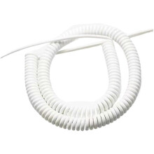 Rallonge électrique à ressort spiralé, 3 conducteurs 15 AWG, 5 mètres, extensible, blanche, résistante à l'usure, à la chaleur et ignifugée