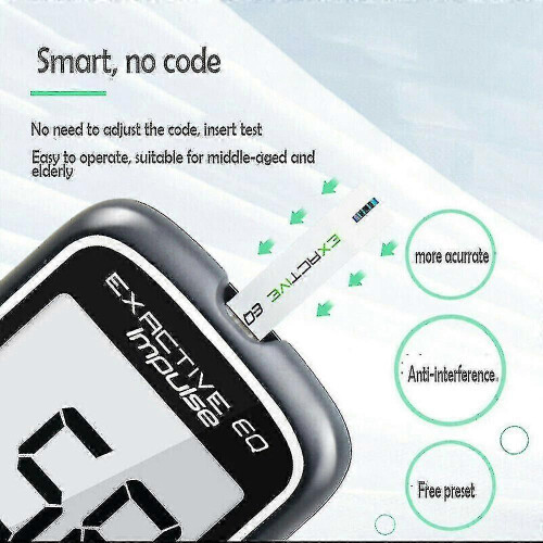 Blood Glucose Test Strips and Lancets 50 Count Compatible with EXRCTIVE EQ IMPULSE Meter 1