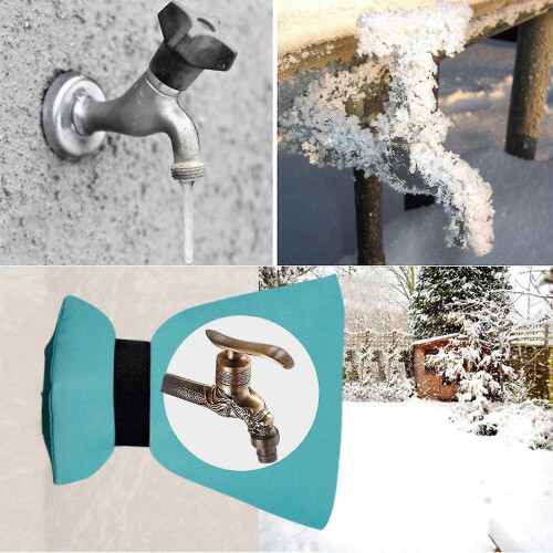 Faucet Cover for Freezing Protection with Insulated PVC Shell and Hook-and-Loop Strap 2