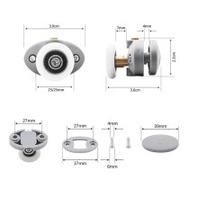 Roulettes pour porte de douche, diamètre extérieur 23 mm, poulies en plastique et acier antirouille, lot de 4
