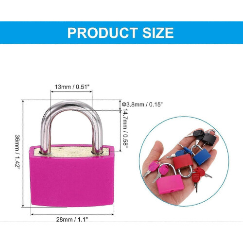Small Padlocks with Keys, ABS Coated Brass Core, Auto-Pop Shackle, 2Pcs Set for Luggage Backpack Locker 1