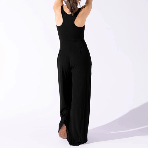 Ärmelloser Damenoverall, eleganter Strickoverall-Dunkelgrün M 1