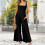 Ärmelloser Damenoverall, eleganter Strickoverall-Dunkelgrün M 3