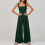 Ärmelloser Damenoverall, eleganter Strickoverall-Dunkelgrün M 6