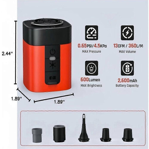 (B) AirBurst Pro  Compact Electric Pump with Vacuum & LED Light 1