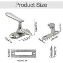 Door Latch Swivel Latch, 304 Stainless Steel Silver Rotary Latch, 1 Piece, Anti-theft for Door and Window