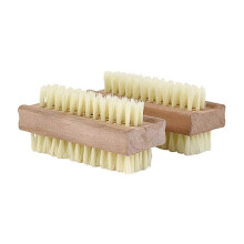 Dubbelzijdig houten nagelborsteltje, 2-in-1 antisliphandvat, draagbaar nagelreinigings- en lichaamsmassagetool