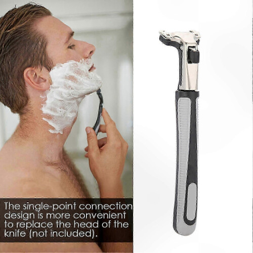 Double-Edge Razor Handle, Single Replacement Anti-Slip Textured Contoured Shaving Accessory 2
