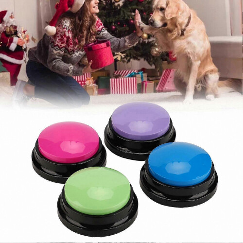 Voice Activated Recording Button, Pack of 4, for Pet Training, Office Reminders and Interactive Fun 2