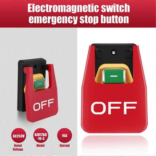 Electromagnetic Pushbutton Switch, 250V AC, 16A, IP55, Undervoltage Overvoltage Protection, for Machine Tools Power Tools 2