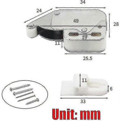 Mini Latch Cabinet Door Lock, Self-Bounce Spring, Metal, 6-Pack 1