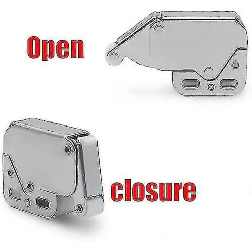 Mini Latch Cabinet Door Lock, Self-Bounce Spring, Metal, 6-Pack 2